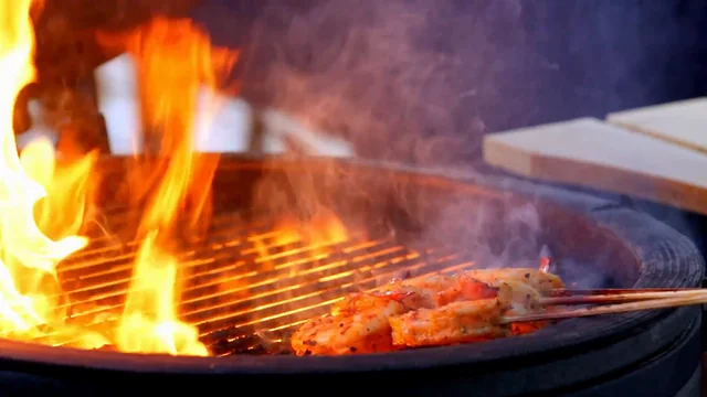 Live fire grill at the villa